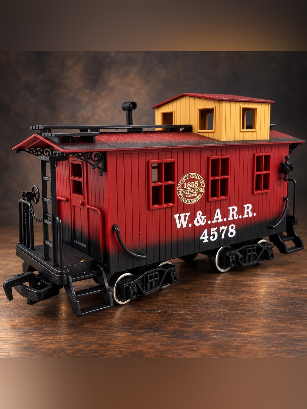 Vintage New Bright W&A RR 4578 Fort Crook G Scale Caboose Train Car 10.5”